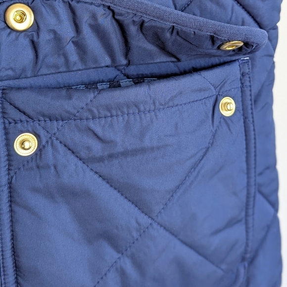 J. Crew Quilted Puffer Vest Zip Front Snap Pockets Indigo Blue - M - Picture 5 of 14